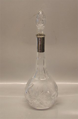 Decanter with silver mounting on the neck 830 S 39 cm including stopper