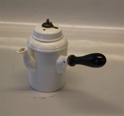 Antique Royal Copenhagen Coffee pot with Ebony handle and metal lid device ca 15 cm high ca 1830-1850