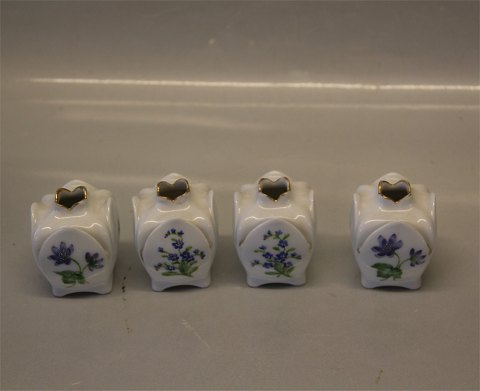 Viola Royal Copenhagen 4 Viola vases and card holder 6 x 4.5 cm Small Chips

