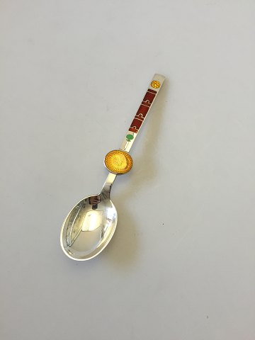A. Michelsen Sterling Silver with Enamel Spoon of the Month no. 10 designed by Paul René Gauguin