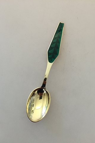 Sorenco Christmas Spoon 1966 made of gilded sterling silver with enamel. Measures 16,5 cm (6 ½")