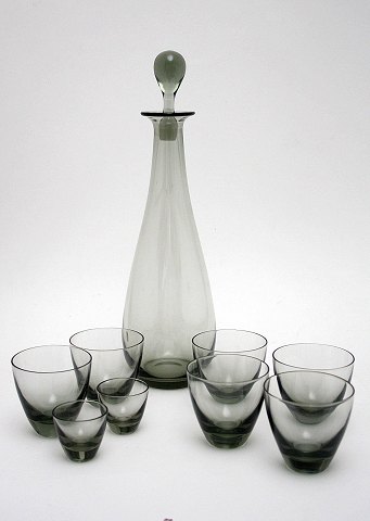 Teardrop karaffel med Copenhagen glas,Holmegaard glasværk