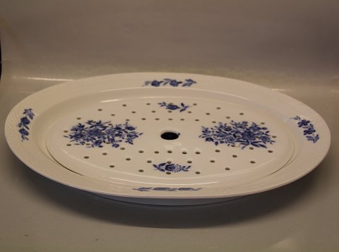 Danish Porcelain Blue Flower braided Tableware Fish Strainer 8202 and platter 
8019 Pre 1898