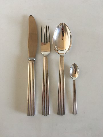 Georg Jensen Sterling Silver Bernadotte Flatware Set for 12 People. From 1933-1945