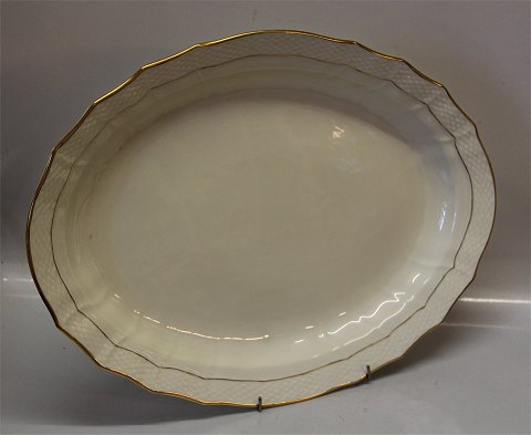 Curved #878 Cream with gold rim Royal Copenhagen Tableware 1558-878 Large serving platter 44 cm