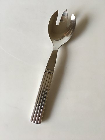 Georg Jensen Bernadotte Serveringsgaffel i Sterling Sølv og Rustfrit Stål No 110B