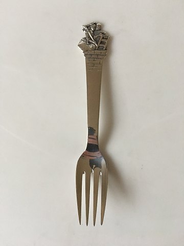 H.C. Andersen Fairytale Child Fork in Silver. The Shepherdess and The Chimney Sweep Horsens