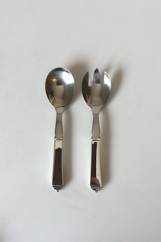 Georg Jensen Pyramide Serveringssæt, Medium No 133 i Sterling Sølv og Rustfrit Stål