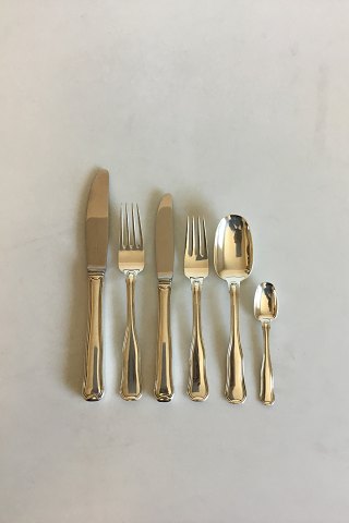 Georg Jensen Sterling Sølv Dobbeltriflet Bestik Sæt til 12 personer. 72 Dele.