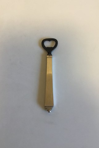 Georg Jensen Sterling Silver Pyramid Bottle Opener, Long Handle and Black Steel No 272