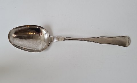 Antik Dobbeltriflet stor serveringsske i sølv 30,5 cm. Caspar Fredrik Gløerfeld - Bogense 1802-1889