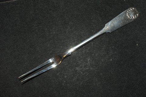 Laying Fork Mussel Silver with engraved initialsFredericia Silver, W & S.Sørensen. with moreLength 14.5 cm.
