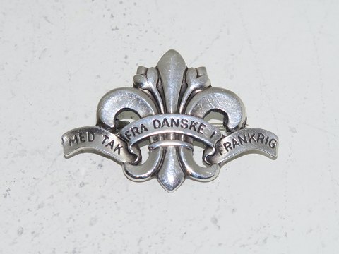 Georg Jensen sølv
Broche "MED TAK FRA DANSKE I FRANKRIG"