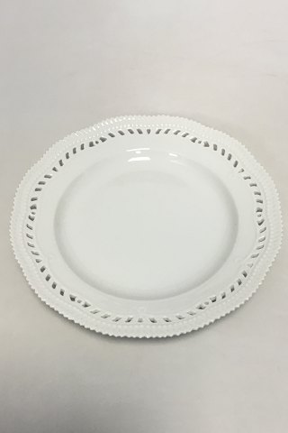 Royal Copenhagen White Flora Danica / Pearl Pattern Plate with pierced border 
No. 3554