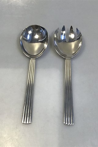 Georg Jensen Sterling Silver Bernadotte Large Serving Spoon and Fork No 111 og 112