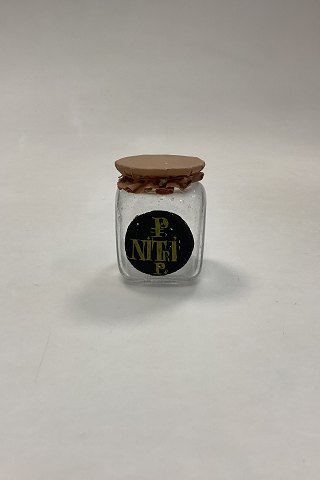 Holmegaard  Pharmacy Jar with  the text P NITRI P from 1992