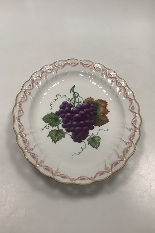 Royal Copenhagen Full Saxon Flower Privat Painted Oval Tray with grapes