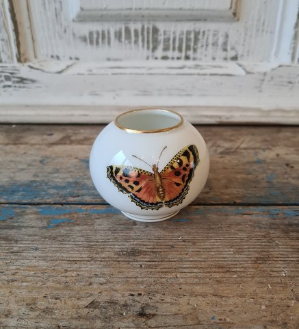 Royal Copenhagen vase decorated with butterfly and insects 1894-1900