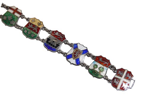 Sterling silverBracelet with coat of arms in enamel