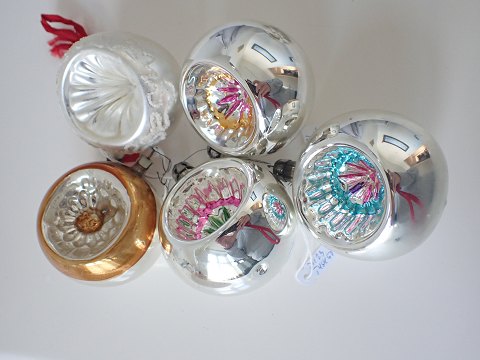 5 stk. glasjulepynt - reflektorer. Sælges individuelt. 3 stk. solgt.