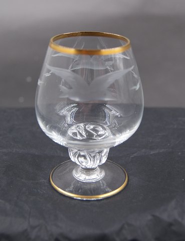 Mågeglas med guldkant, cognac glas 8,5cm