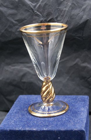 Ida mit Gold von Holmegaard, Dänemark. Schnaps Gläser H 8cm - Ô 4cm