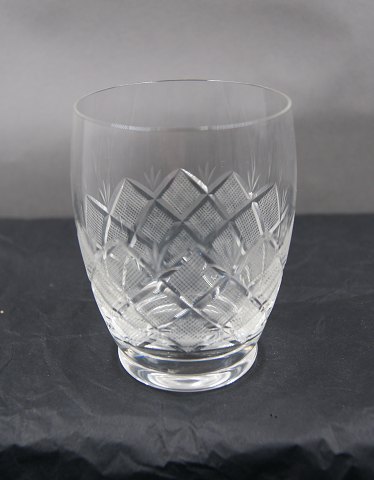 Christiansborg Danish crystal glassware with faceted stem. Large water glasses 9cm