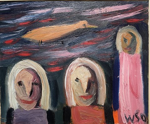 Oil painting on canvas, mounted in a new natural frame in light wood, the 
painting has just been cleaned by a conservator.