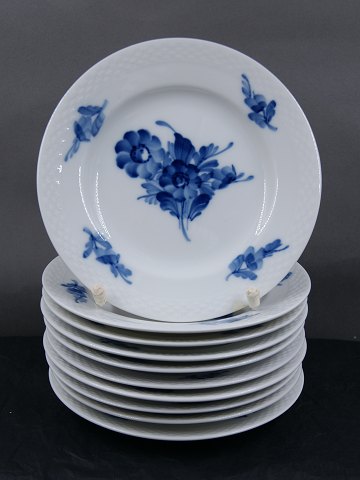 Blue Flower Plain Danish porcelain. Set of 10 Cake plates No 8092 of 1st quality.