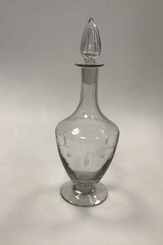 Danish / Holmegaard Glass Carafe with ornamentation