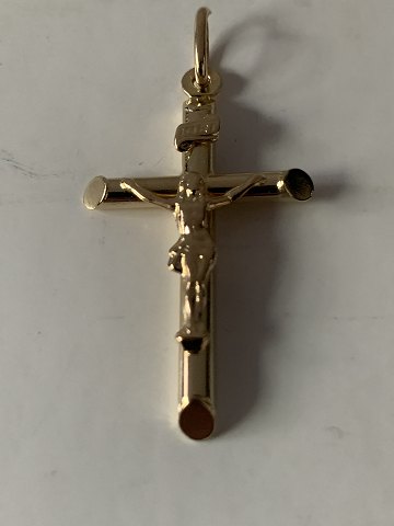 Cross pendant in 14 caratsGold stamp: 585H. 41.39 X W. 21.21 mmThickness. 2.94 mm