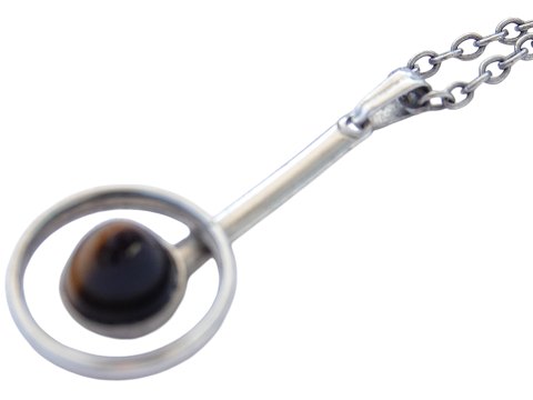 Sterling silverNecklace with tigereye pendant