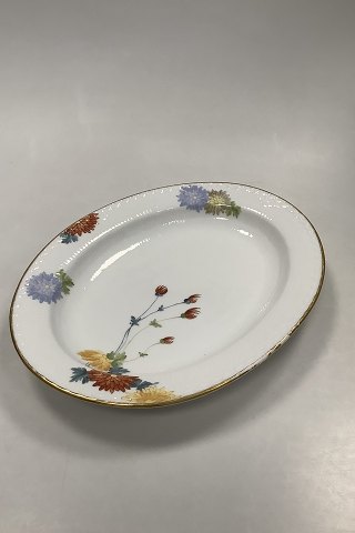 Royal Copenhagen No 93. White Half Lace w. Flowers and Gold Oval Platter 36,6cm / 14.41 inch