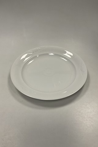 Royal Copenhagen Hvid Magnolia med glaseret relief Stort Rundt Serveringsfad No 
376
