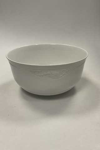 Royal Copenhagen Hvid Magnolia med uglaseret relief Salat Bowl No 580