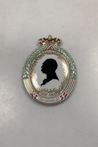 Royal Copenhagen Silhouette Flora Danica Royalty plaque King Christian IX No 
RC-S1