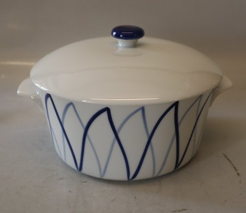 Large Round Tureen with handles 15 x 26 cm Dan-Ild 40 Blue Flame Harlequin