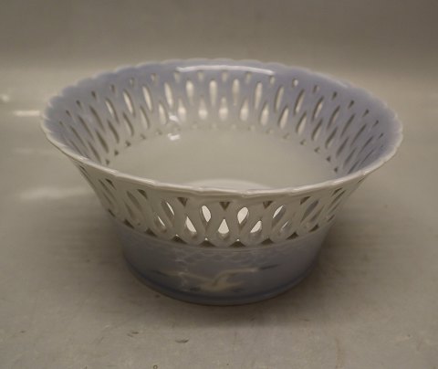 B&G Rund Frugtkurv med gennembrudt kant 10 x 20 cm 1902-1914 Mågestel uden 
guldkant