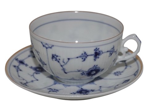 Blåmalet Riflet med guldkant
Chokoladekop