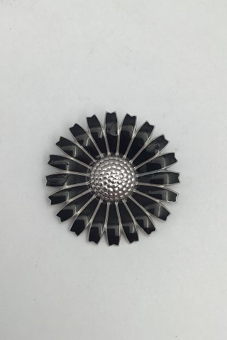 Georg Jensen Sterling Silver Marguerit(Daisy) Brooch, Black