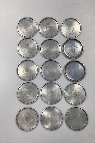Set of 15 Just Andersen Pewter Coasters No 1176