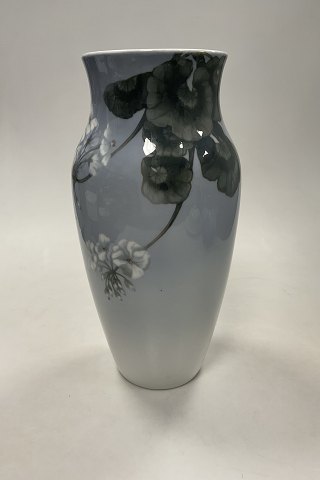 Royal Copenhagen Art Nouveau Vase in Blue with Flowers No 1366 / 137