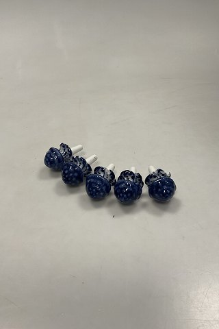 Set of 5 Royal Copenhagen Blue Fluted Plain Stoppers No. 394
