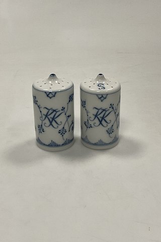 Bing and Grondahl Blue Traditional Blue Fluted Hotel Salt and Pepper shakers No. 
1097 and 1098 with monogram