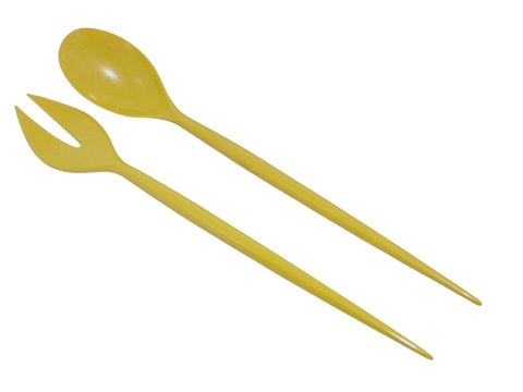 Herbert Krenchel
Original yellow set of salad cutlery for the kreit bowls from the 1950