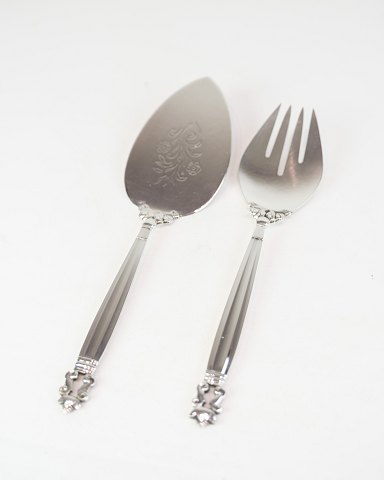 Serving Set – Spade & Fork – Georg Jensen – Sterling Silver – King – Model No. 
193 & 114
