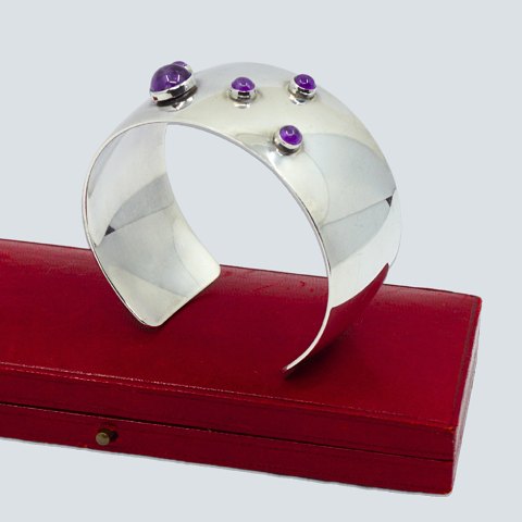 N. E. From; Bangle of sterling silver with amethyst