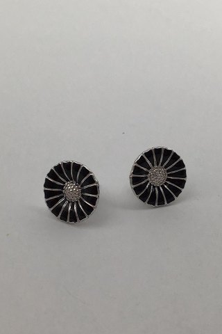 Georg Jensen Sterling Silver Marguerit (Daisy) Earrings (Studs) (Black)