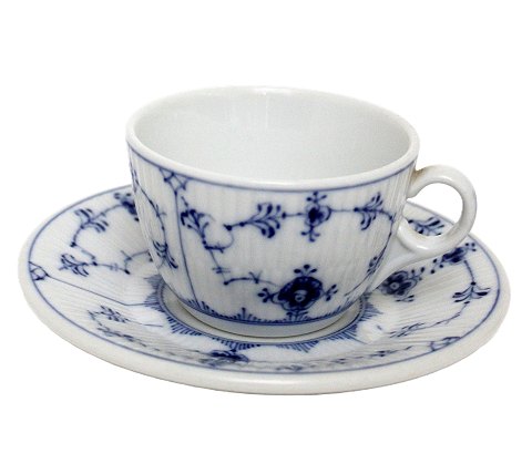 Kaffekop, Musselmalet riflet, Hotelporcelæn, Royal Copenhagen