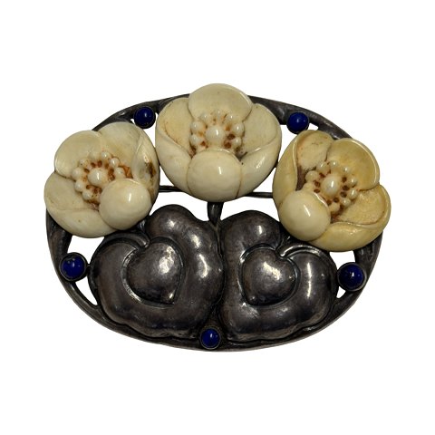 Adolf Mayer jugendstil sølv broche